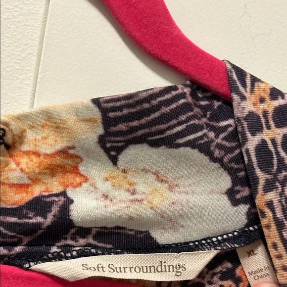 NWOT Soft Surroundings Multicolor Floral 3/4 length Sleeve Dress - Picture 5 of 8